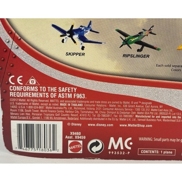 2012 Disney Pixar Planes DUSTY CROPHOPPER Premium Diecast X9460 Above World Cars - Picture 11 of 11